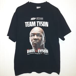 MVP TEAM TYSON T Shirt Mens Size Large Jake Paul Vs Mike Tyson Black Boxing EUC
